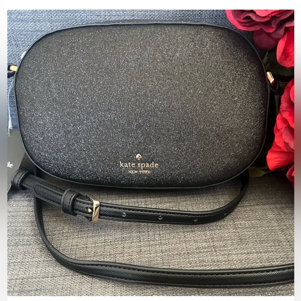 NWT KATE SPADE OVAL GLITTER CROSSBODY CLUTCH
